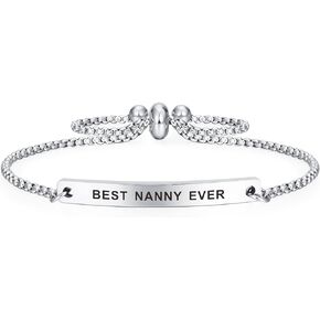 SOUSYOKYO Best Nanny Ever Gifts, Nanny Fashionable Bracelets for Women, Cute Nanny Present for Birthday Mother's Day