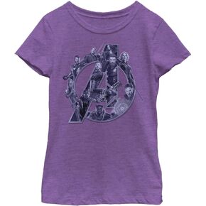 Marvel Girl's Avengers Logo Characters T-Shirt