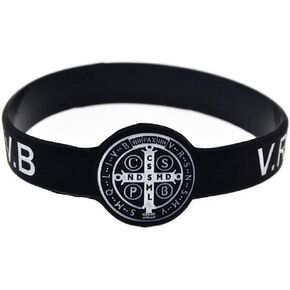 Jude Jewelers Silicone Saint Benedict Exorcism Bracelet Jesus Christian Amulet Demon Protection Ghost Hunter CSBP