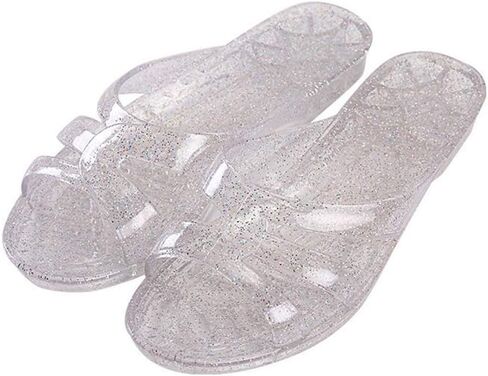 Yehopere Women's Jelly Sandals Flat Bling Crystal Summer Beach Rain Shoes Sandal in Saudi Arabia