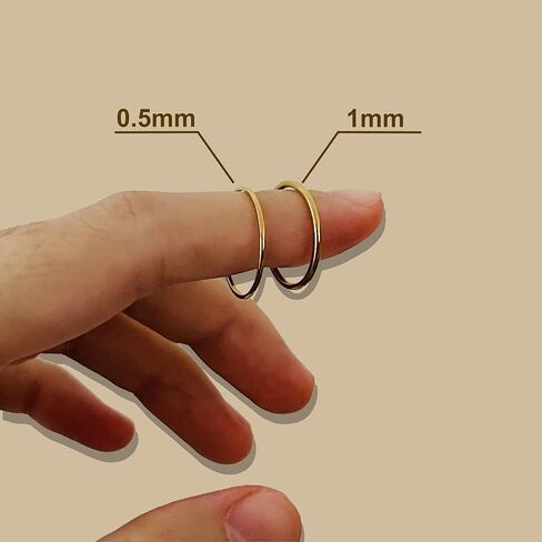 خاتم عادي مطلي بالذهب للنساء والرجال، خاتم زفاف كلاسيكي مكتنز من التيتانيوم وقابل للتكديس، مقاس من 4 إلى 8 in Kuwait