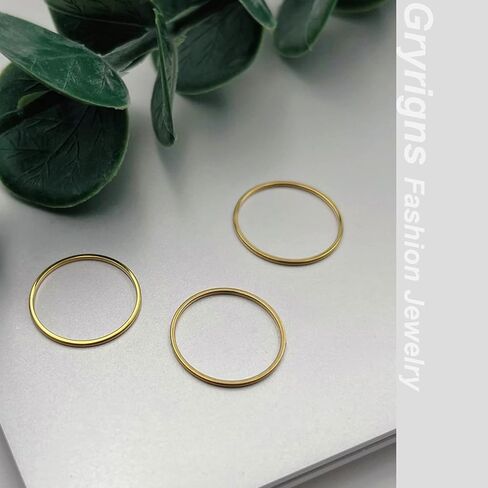 خاتم عادي مطلي بالذهب للنساء والرجال، خاتم زفاف كلاسيكي مكتنز من التيتانيوم وقابل للتكديس، مقاس من 4 إلى 8 in Kuwait