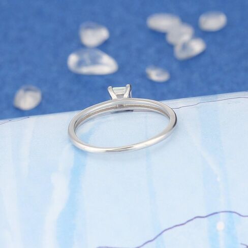 خاتم أوبال 925 من الفضة الإسترليني جوهرة الميلاد الصغيرة الأميرة قطع أوبال سوليتير وعد خاتم الخطوبة للنساء التراص خاتم الزفاف مقاس 6 7 8 in Kuwait