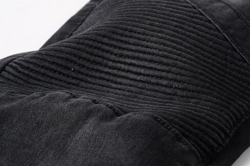 ZLZ Black Biker Jeans for Men Slim Fit, Men's Comfy Stretch Ripped Distressed Biker Jeans Pants Rock, Designer Jeans, Size 36 in Saudi Arabia