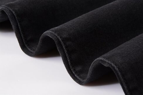 ZLZ Black Biker Jeans for Men Slim Fit, Men's Comfy Stretch Ripped Distressed Biker Jeans Pants Rock, Designer Jeans, Size 36 in Saudi Arabia