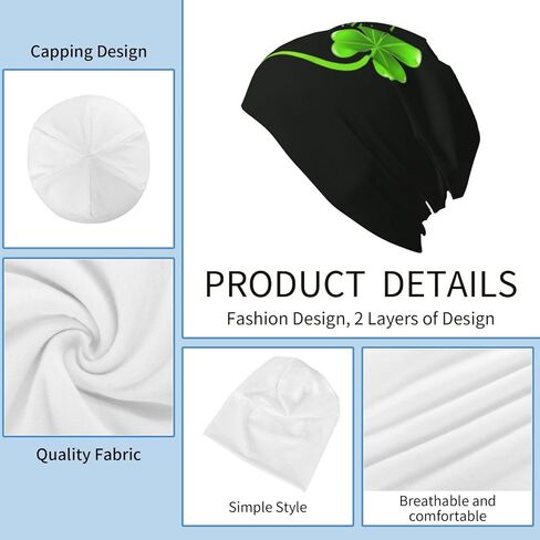 St. Patrick's Day Beanie Chemo Hat Cancer Headwear Knitted Hats Baggy Slouchy Skull Cap Nightcap Winter Hats for Men Women in Saudi Arabia