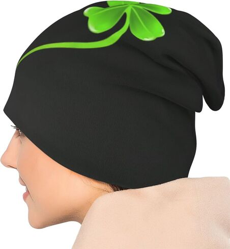 St. Patrick's Day Beanie Chemo Hat Cancer Headwear Knitted Hats Baggy Slouchy Skull Cap Nightcap Winter Hats for Men Women in Saudi Arabia