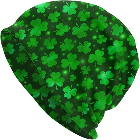 St. Patrick's Day Beanie Chemo Hat Cancer Headwear Knitted Hats Baggy Slouchy Skull Cap Nightcap Winter Hats for Men Women in Saudi Arabia