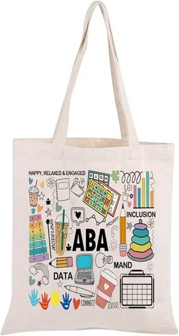 PWHAOO Autism Behavior Analyst Tote Bag ABA therapist Tote Bag Mental Illness Awareness Gift in Saudi Arabia