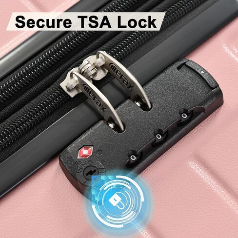 Merax Luggage Set 3-Piece Hardside Expandable Suitcase with TSA Lock Spinner Wheels, Lightweight, Pink, 20/24/28 in Saudi Arabia
