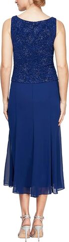 Alex Evenings Women's Petite Button-Front Jacket Dress, Electric Blue Tea Length, 14P in Saudi Arabia