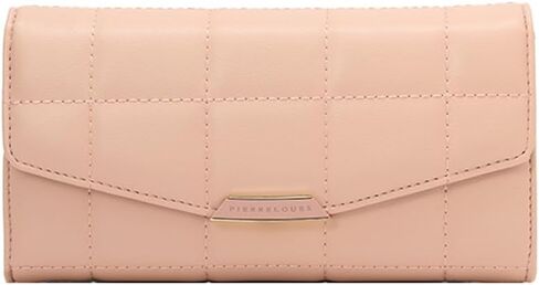 محفظة نسائية مبطنة من Sunwel Fashion مصنوعة من الجلد النباتي وحامل بطاقات ثنائية الطي ومحفظة نسائية ذات سعة كبيرة وسحاب للعملات المعدنية (كريمي) in Kuwait