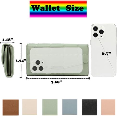 محفظة نسائية مبطنة من Sunwel Fashion مصنوعة من الجلد النباتي وحامل بطاقات ثنائية الطي ومحفظة نسائية ذات سعة كبيرة وسحاب للعملات المعدنية (كريمي) in Kuwait