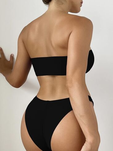 بدلة سباحة نسائية مبطنة بدون حمالات من SherryDC، بدلة سباحة برازيلية ذات قصة عالية in Kuwait