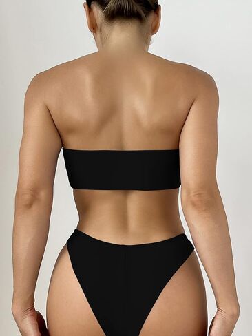 بدلة سباحة نسائية مبطنة بدون حمالات من SherryDC، بدلة سباحة برازيلية ذات قصة عالية in Kuwait