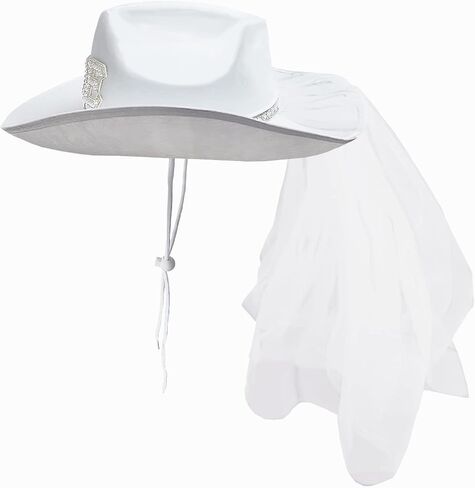 Fibye Bridal Cowgirl Hat White, White, One size in Saudi Arabia