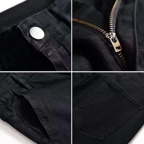 بنطال جينز LONGBIDA للرجال بقصة ضيقة وجيوب متعددة من قماش الدنيم المطاطي in Kuwait