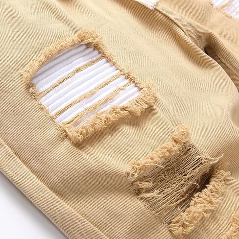 Men's Ripped Jeans,Men's Slim Fitting Straight Leg Jeans Handsome Jeans Fashion Trend Street Style Jeans in Saudi Arabia