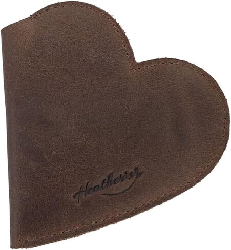 Heather's, Heart Shape Coin Purse Handmade from Full Grain Leather (Bourbon Brown) in Kuwait