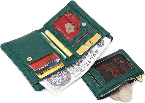 AOXONEL Womens Wallets Bifold Rfid Small Wallets for Women Compact Ladies Wallets Leather Womens Billfold with Removable Card Holder Zipper Coin Purse (Beige) in Kuwait