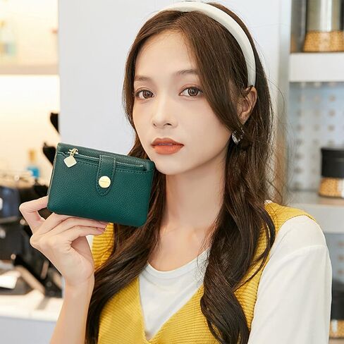 AOXONEL Womens Wallets Bifold Rfid Small Wallets for Women Compact Ladies Wallets Leather Womens Billfold with Removable Card Holder Zipper Coin Purse (Beige) in Kuwait