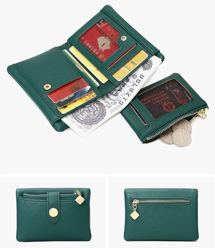 AOXONEL Womens Wallets Bifold Rfid Small Wallets for Women Compact Ladies Wallets Leather Womens Billfold with Removable Card Holder Zipper Coin Purse (Beige) in Kuwait