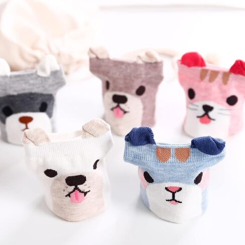 جوارب نسائية لطيفة على شكل حيوانات من Sevening - 5 أزواج من الجوارب المضحكة للكلاب والقطط، جوارب فنية للرسم، هدايا لمحبي الكلاب للنساء in Kuwait