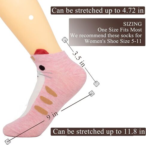 جوارب نسائية لطيفة على شكل حيوانات من Sevening - 5 أزواج من الجوارب المضحكة للكلاب والقطط، جوارب فنية للرسم، هدايا لمحبي الكلاب للنساء in Kuwait