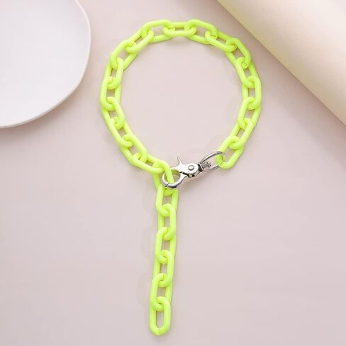 Vcagirest Boho سلسلة ربط أكريليك طويلة من الراتنج سلسلة ربط مكتنزة للنساء قلادة سلسلة خفيفة الوزن للنساء والفتيات in Kuwait