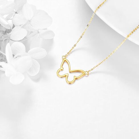 14k Gold Simple Circle Necklace Karma Pendant Necklace for Women Girls Jewelry in Saudi Arabia
