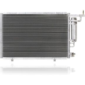 A/C Condenser - Pacific Best Inc. Compatible/Replacement for 4321 14-15 Ford Fiesta Sedan/Hatchback 1.6L 4-Cylinder (S/SE/Titanium) - With Receiver & Dryer, Parallel Flow Construction