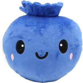 7.8inch Blueberry Plush Toy Soft Stuffed Berry Doll Smiling Fruit Plushies Kids Educational Toy