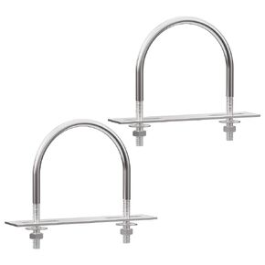 2 Sets 304 Stainless Steel Round Bend U-Bolts 4.02"(102mm) Inner Width 5.35"(136mm) Length M10 with Nuts, Frame Plate, Washers, Accessories for Boat Trailer Axle Sailboat Trailer