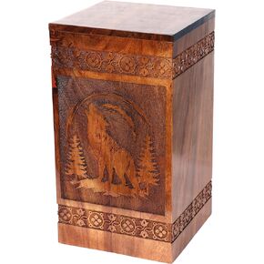 Midnight Wolf Cremation Urns for Adult Ashes Male Female Urns for Human Ashes, Adult Large Cremation Urns, Funeral Urns Engraved, Burial Urns Funeral Urn for Mother/Father (Large)
