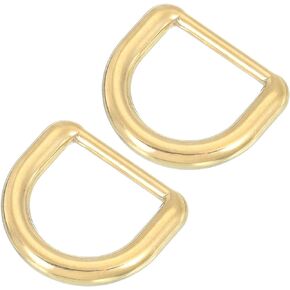 uxcell Metal Rings Buckle for Bag Belt Strap Craft DIY Accessories, Gold, D-shaped