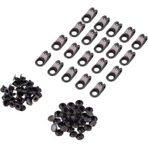 20 Pcs/Lot Boot Hooks Lace Fittings With Rivets Camp Hike Climbing Repair Shoes Buckles Hooks Accessories(Grey)