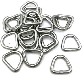 Stainless Steel 316 Welded Strong D Shape Rings D Ring Metal Heavy Duty for Bags Ring Dog Collars Harnesses Fabric Paracord DIY Strap Webbing Craft Smooth Rust Proof-20 Pack