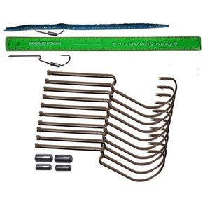 Light Wire Long Shank Neck EWG Offset Worm Hook Wide Gap Swimbait Weedless Fishing Terminal Tackle