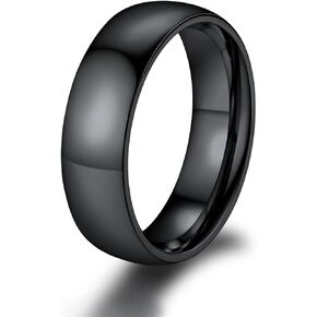 ChainsProMax Men/Women Classic Plain Ring, 2/4/6/8 mm Wedding Band, Gold Plated/Stainless Steel/Black, Send Gift Box