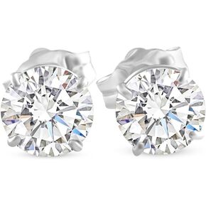 2-6 Ct TW Round Diamond Studs in 14k Gold Lab Grown Earrings