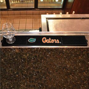 FANMATS 14009 Florida Gators Drink Bar Mat - 3.25in. x 24in. - Durable Dish Drying Mat, Easy Clean, Counter Mat, Black