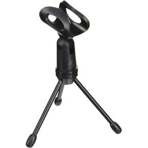 Gator Frameworks Mini Tripod Desktop Microphone Stand with Clip for Wired Mics and Collapsible Legs (GFW-MIC-0250)