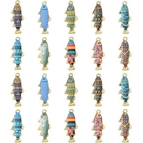 DanLingJewelry 40Pcs 10 Styles Colorful Enamel Fish Charms Summer Ocean Pendants Aquatic Animal Charms for DIY Bracelet Necklace Making in Saudi Arabia