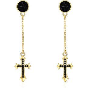 Celtic Cross Earrings Sterling Silver Irish Cross Drop Dangle Earrings Fashion Jewelry Gift for Women