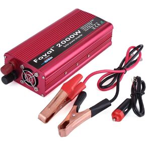 Car Kit, 2000W DC 12V to AC 110V Car Converter USB Charger Adapter with Built in Cooling Fan for in-Car Use Powers Up Notebook Laptop DVD Player Digital Camera