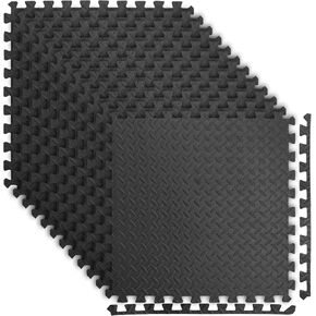 سجادات تمرين ألغاز إيفا Art3d، بلاط متشابك من الفوم السميك 1/2 بوصة و3/4 بوصة للصالات الرياضية، والأرضيات، والتمرين، ومعدات الصالة الرياضية، حزمة من 6 و12 قطعة in Kuwait