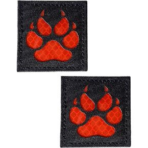 K9 Tracke Paw Reflective Patch Tactical Service Dog Vests/Harnesses Emblem Embroidered Military Hook-Fastener Backing (Black-White)