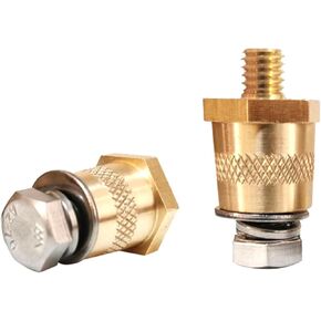 1 Pair Battery post terminals,Brass M6 Extender Bolt Terminals for Positive and Negative Standard Battery Posts of Cars, Boats, Batteries