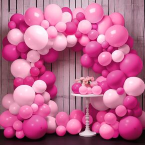 KatchOn, Pink Balloon Arch Kit for Hot Pink Birthday Decorations - 18 Inch, Pack of 186 | Light Pink, Hot Pink Balloons for Pink Party Decorations | Bachelorette Party Decorations, Bridal Shower