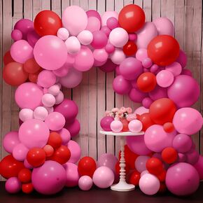 KatchOn, Pink Balloon Arch Kit for Hot Pink Birthday Decorations - 18 Inch, Pack of 186 | Light Pink, Hot Pink Balloons for Pink Party Decorations | Bachelorette Party Decorations, Bridal Shower